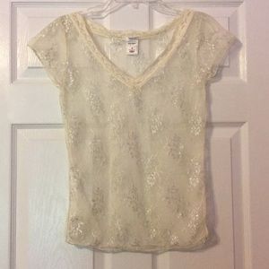EUC Old Navy sheer lace blouse